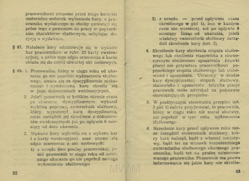 KKE 5517-28.jpg - Dok. „Zarządzenie Ministra Kolei” Nr. 198 z dnia 21 VI 1954 r. o wyróżnianiu pracowników i Regulamin obowiązków pracowników Kolejowych oraz zasad i trybu postępowania dyscyplinarnego, Kraków, 1954 r.